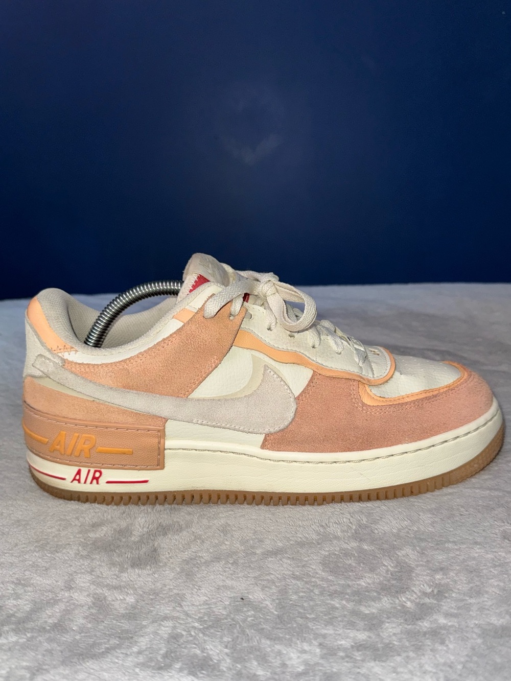 Nike Low-Top Suede Sneakers in Peach and Cream